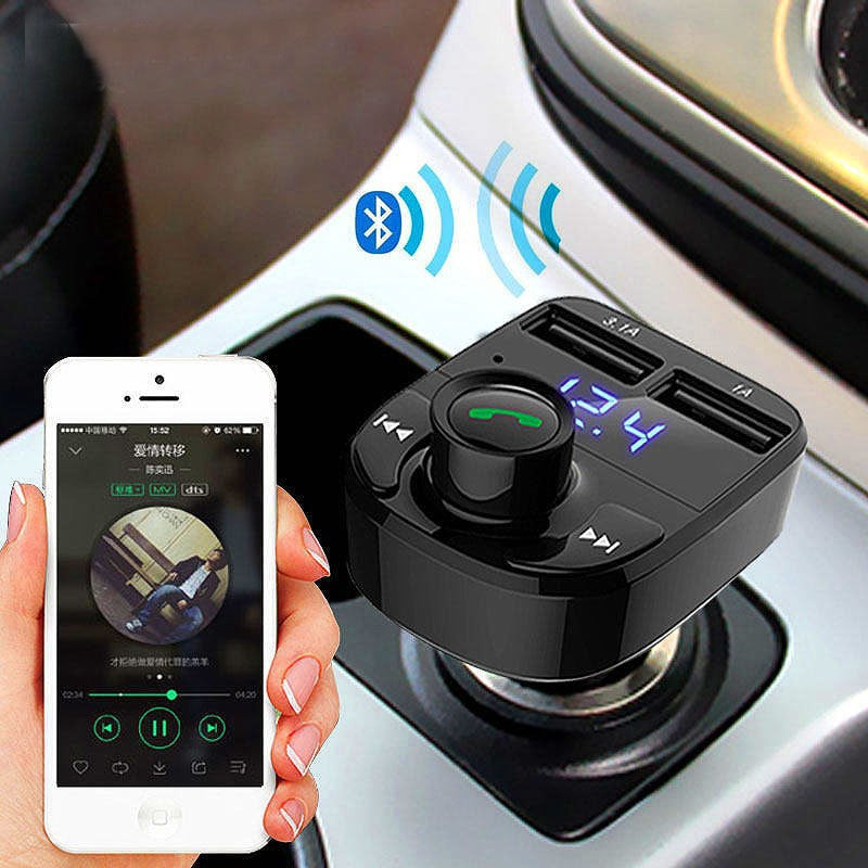 Carregador USB para Carro Mp3 Player Pen Drive Radio Transmissor Fm Sem Fio Bluetooth Veicular