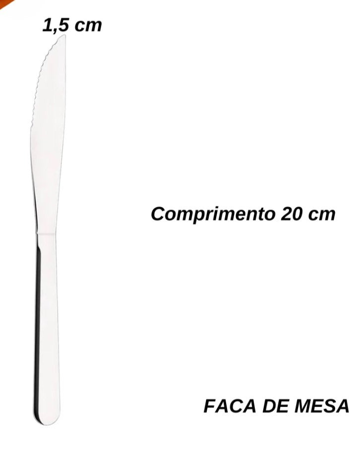 Jogo Talher Kit 48 Unidades Inox - Stalux  (12 Colher 12 Garfo 12 Faca 12 Sobremesa)